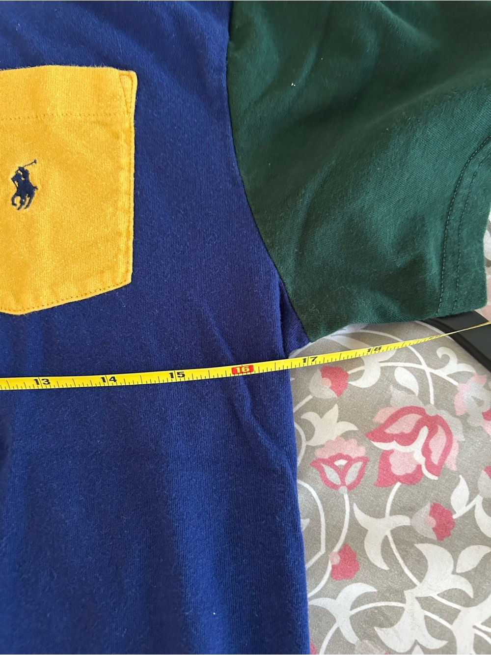 Polo by Ralph Lauren Navy Tee with Orange Trim - Picture 6 of 6